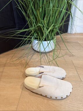 J. Crew Cream Slip-On Studded Clogs 7.5